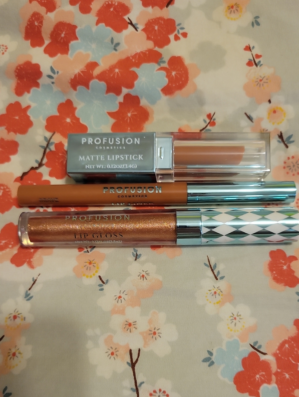 Profusion Cosmetics Makeup Set - Copper Brown Matte Lipstick,Lip Liner & Gloss